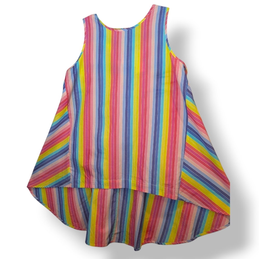 Melissa Paige Rainbow Stripe Swing High Low Hem Tank Top Women's Medium NWT - Picture 7 of 16